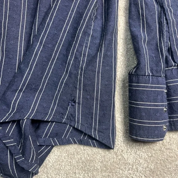 Wrangler Men's Blue Striped Shirt - Picture 4 of 5